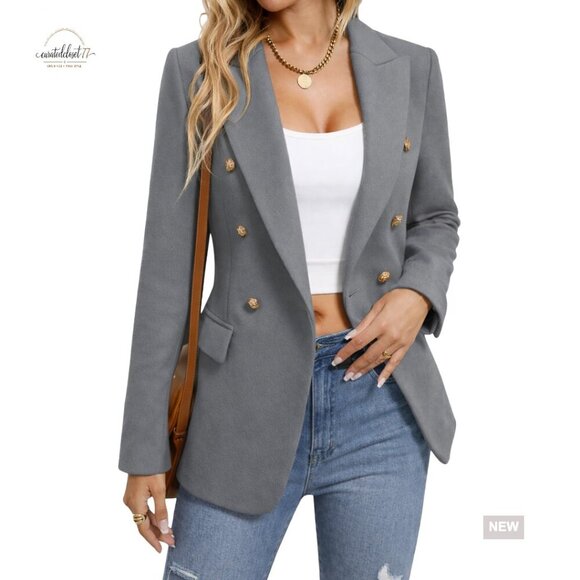 Jackets & Blazers - Wool Blend Blazer Fully Lined Business Casual Jacket Pockets Regular Fit